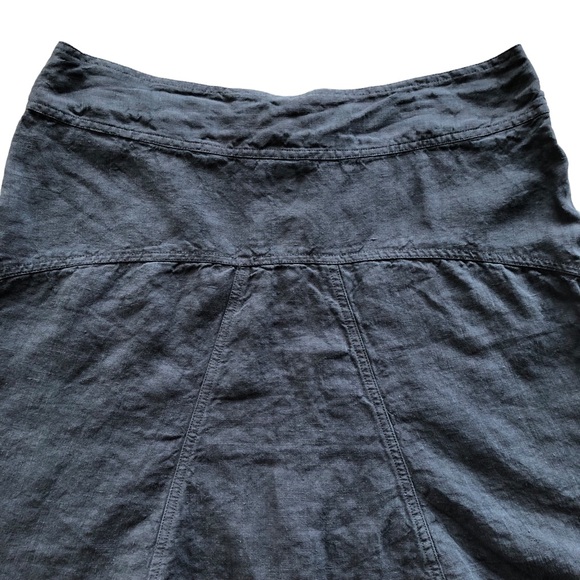 Athleta Daydream Flint Skirt Gray 100% Linen Semi Fitted Casual Flair SZ 10 - Picture 6 of 10